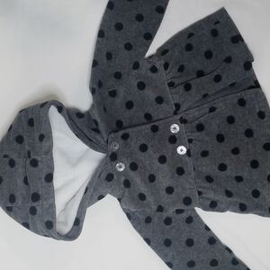 5/$30 CARTER'S Fleece Polka Dot Hooded Peplum Jacket